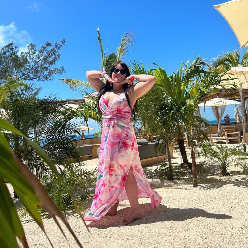 Satin Floral Maxi Dress